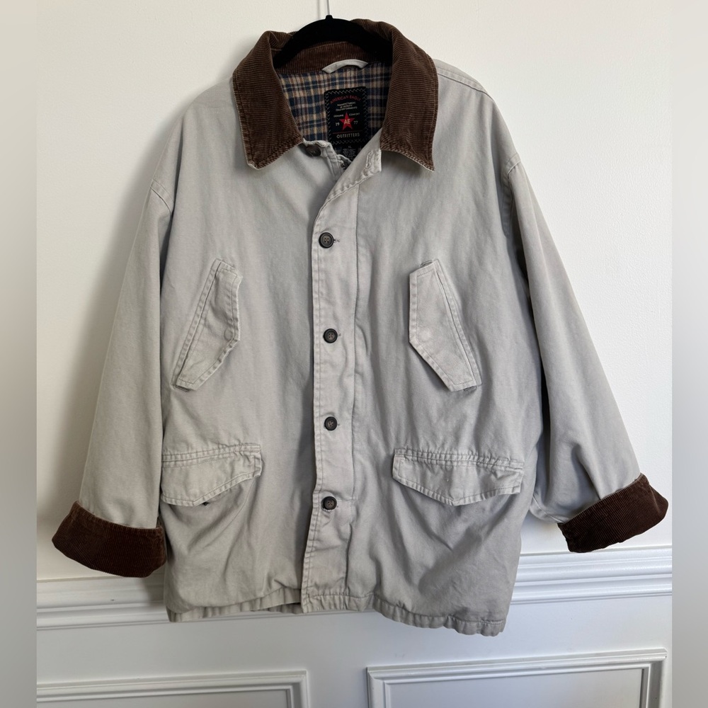 Vintage American Eagle Flannel Lined Barn / Chore Jacket Men XL